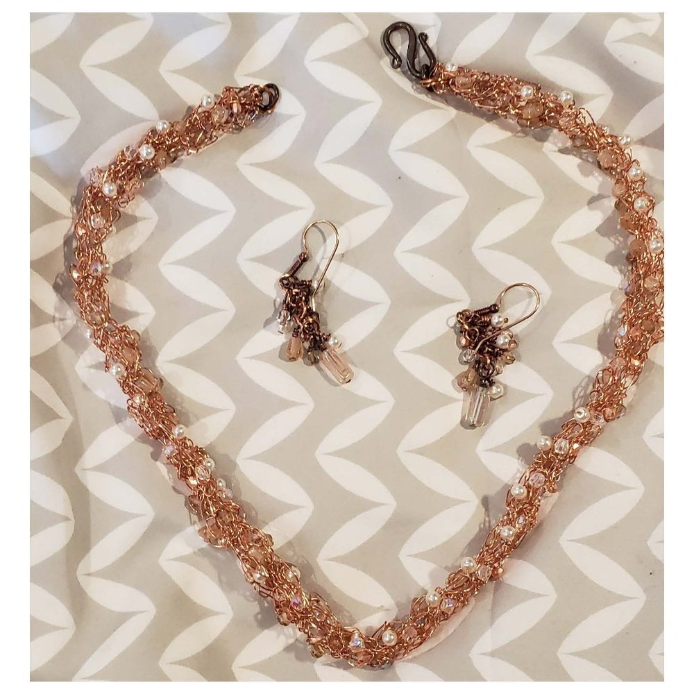 One of a Kind Twisted Wire necklace and Earrings